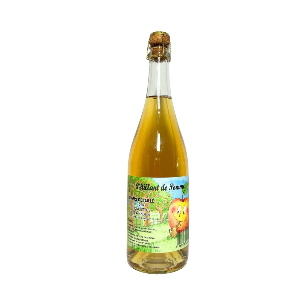 [VGT00012] Jus de pomme pétillant nature "Les vergers de taillé" 75cl